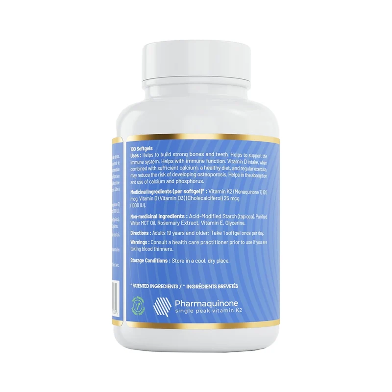 Leaf Source - Real Vitamin D3+K2 | 100 Softgels