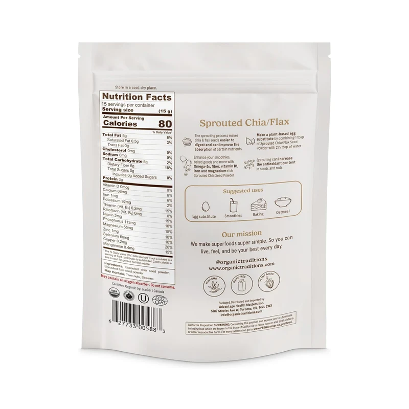 Organic Traditions - Sprouted Chia/Flax | 227 g