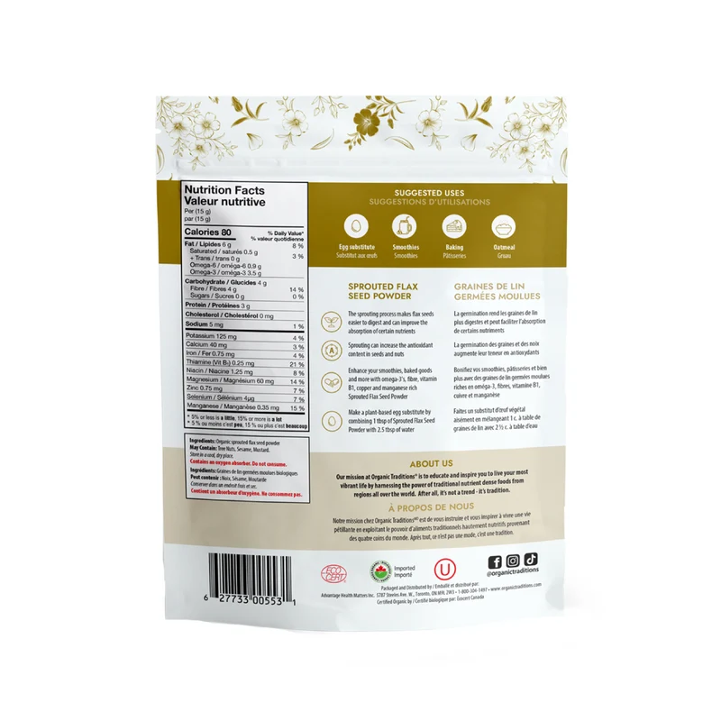 Organic Traditions - Sprouted Flax | 454 g