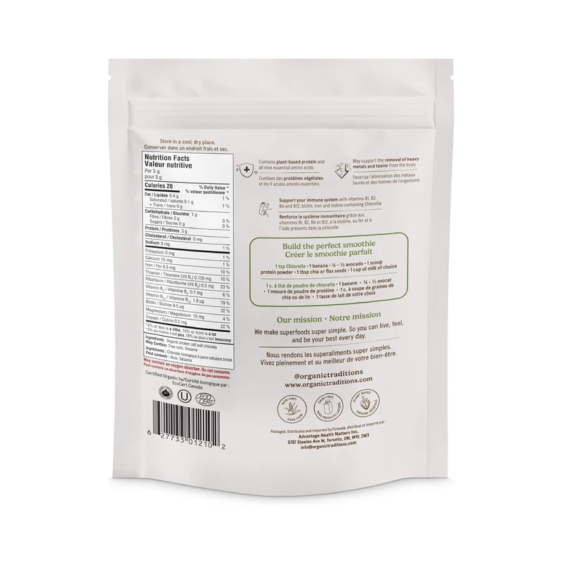 Organic Traditions - Chlorella Powder | 150 g