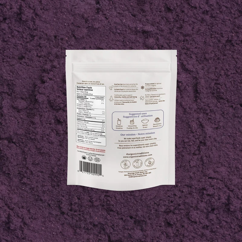 Organic Traditions - Acai Berry Powder, Cold Dried | 100 g