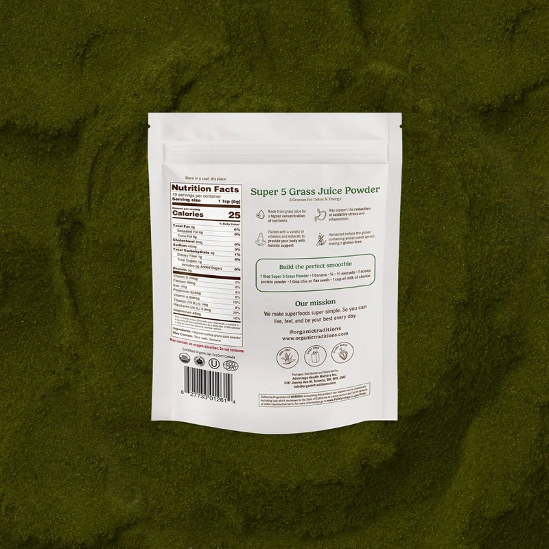 Organic Traditions - Super 5 Grass Juice Blend | 150 g