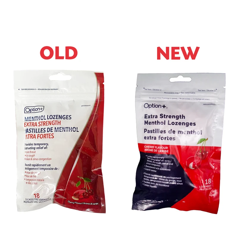 Option+ Extra Strength Menthol Lozenges, Cherry | 18 Lozenges
