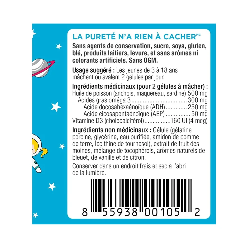 KidStar Nutrients - Omega 3 250mg DHA | 120 Tablets