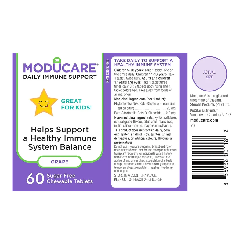 KidStar Nutrients - Moducare Kids Chewable | 60 Tablets