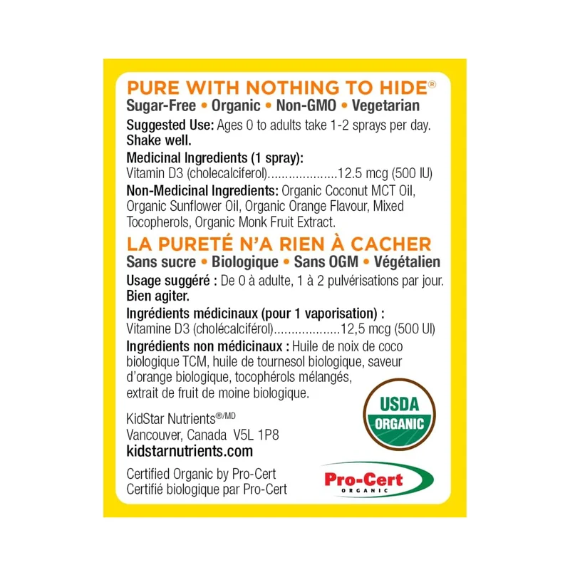 KidStar Nutrients - Vitamin D3 Spray | 52 mL