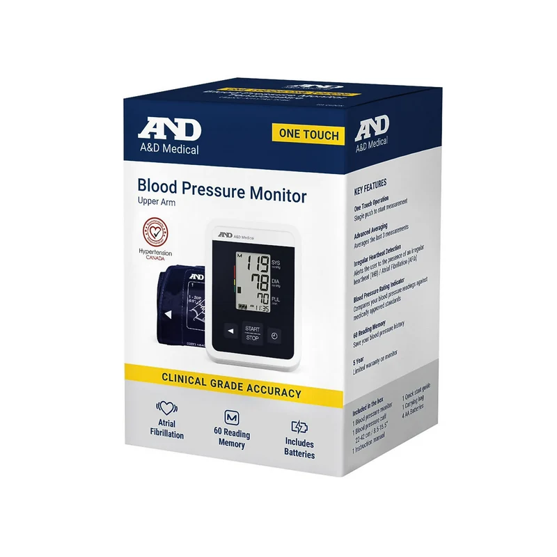 A&D Medical - One Touch Blood Pressure Monitor Upper Arm