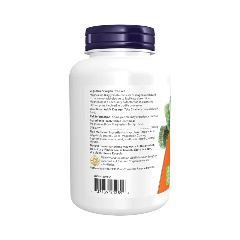 NOW - Magnesium Bisglycinate 100 mg | 180 Tablets