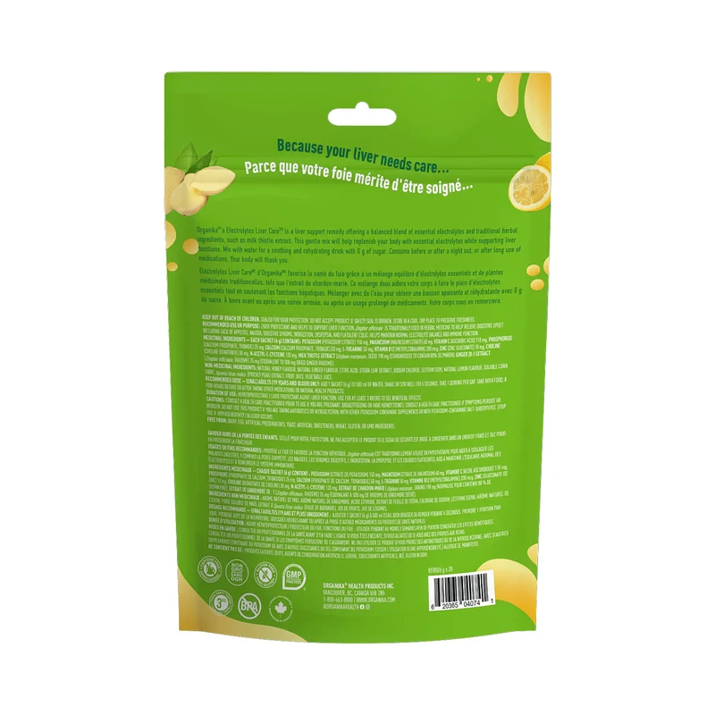 Organika – Electrolyte Powder, Lemon Honey Ginger | 20 Sachets