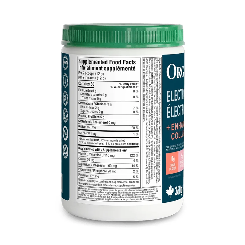 Organika - Electrolytes Collagen, Strawberry Peach | 360 g