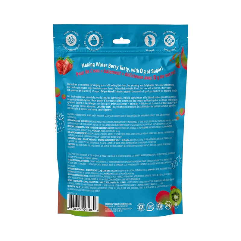 Organika - Kids Electrolyte Sticks, Strawberry Kiwi | 20 Satchets x 3.5 g