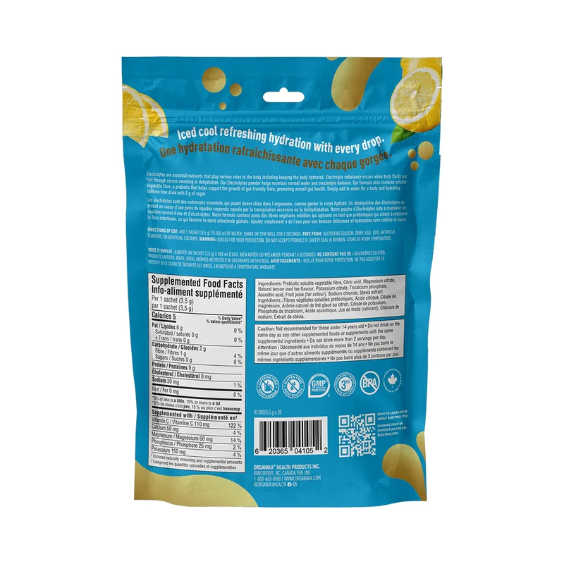 Organika - Electrolytes, Lemon Iced Tea | 20 Satchets x 3.5 g