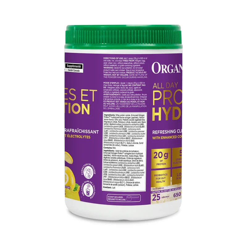Organika - All Day Protein Hydrator, Classic Lemonade | 650 g