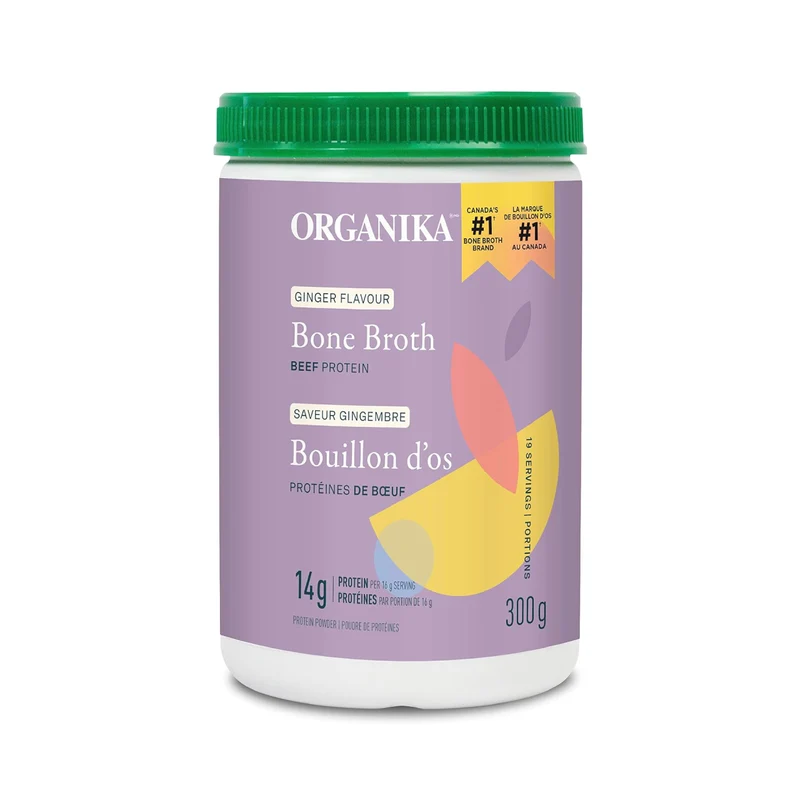 Organika - Beef Bone Broth Protein Powder, Ginger | 300 g