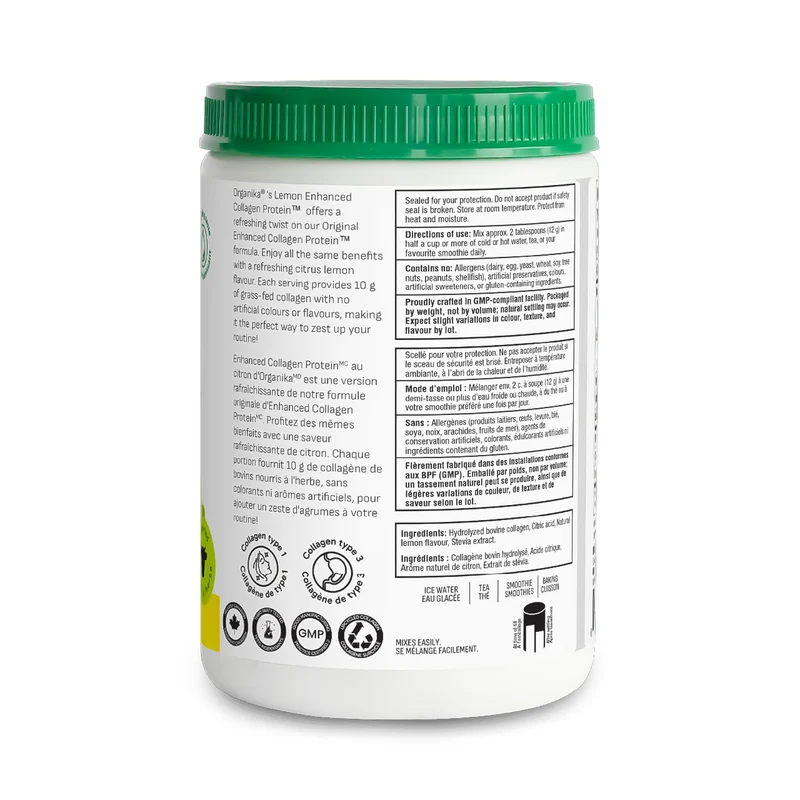 Organika - Enhanced Collagen Protein, Lemon | 252 g