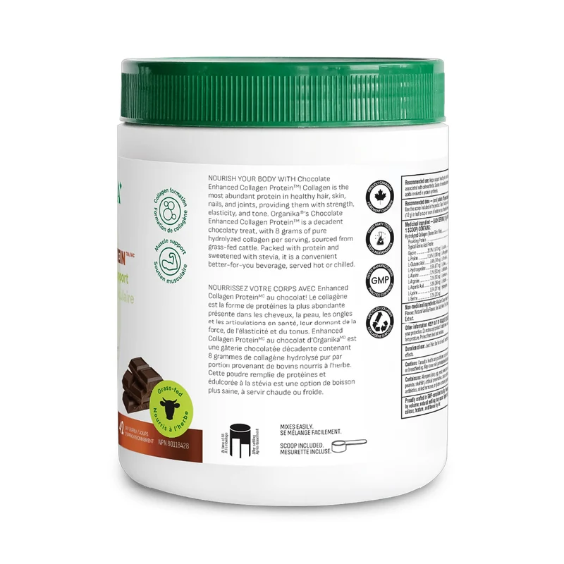 Organika - Enhanced Collagen Protein Powder, Chocolate | 504 g