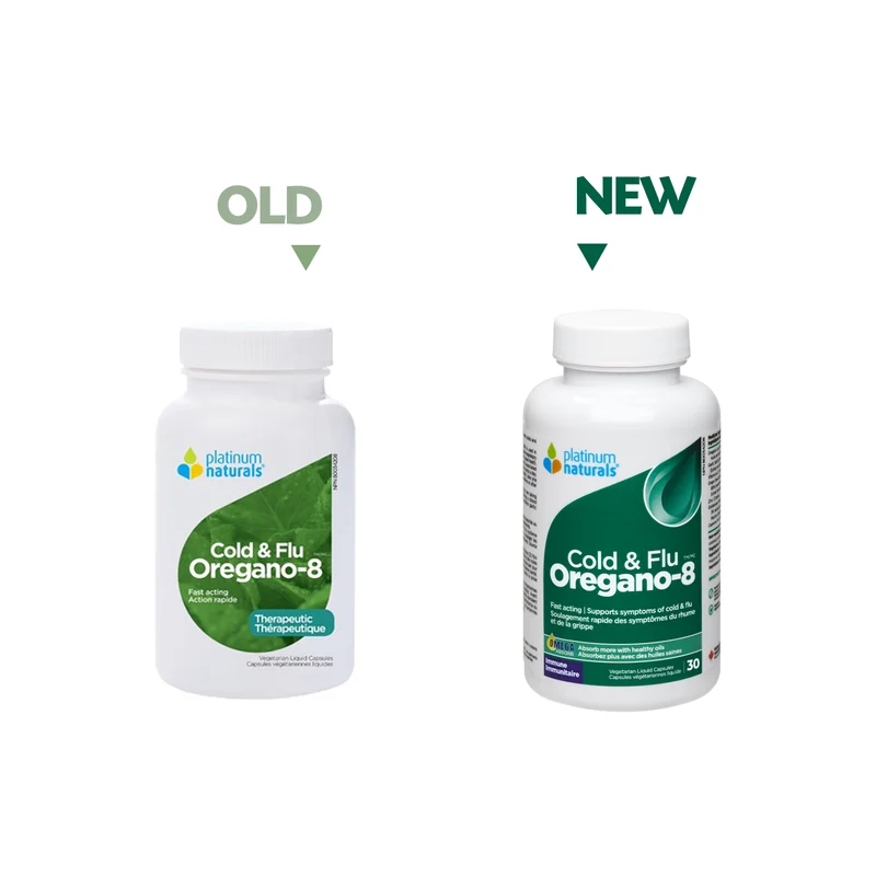 Platinum Naturals - Therapeutic Cold & Flu Oregano-8 | 30 Liquid Capsules