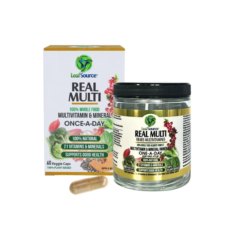 Leaf Source - Real Multi Multivitamin & Mineral | 60 Capsules Glass