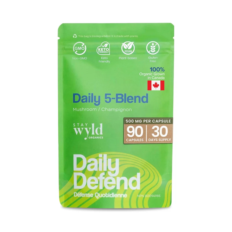 Stay Wyld Organics - Daily Defend 5-Blend Mushrooms | 90 Capsules