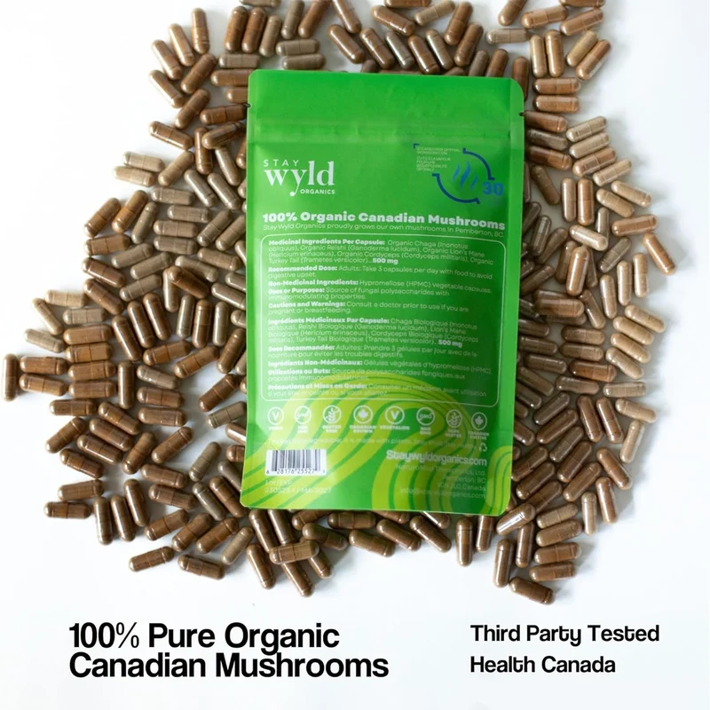 Stay Wyld Organics - Daily Defend 5-Blend Mushrooms | 90 Capsules