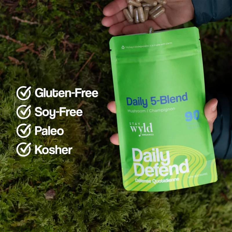 Stay Wyld Organics - Daily Defend 5-Blend Mushrooms | 90 Capsules