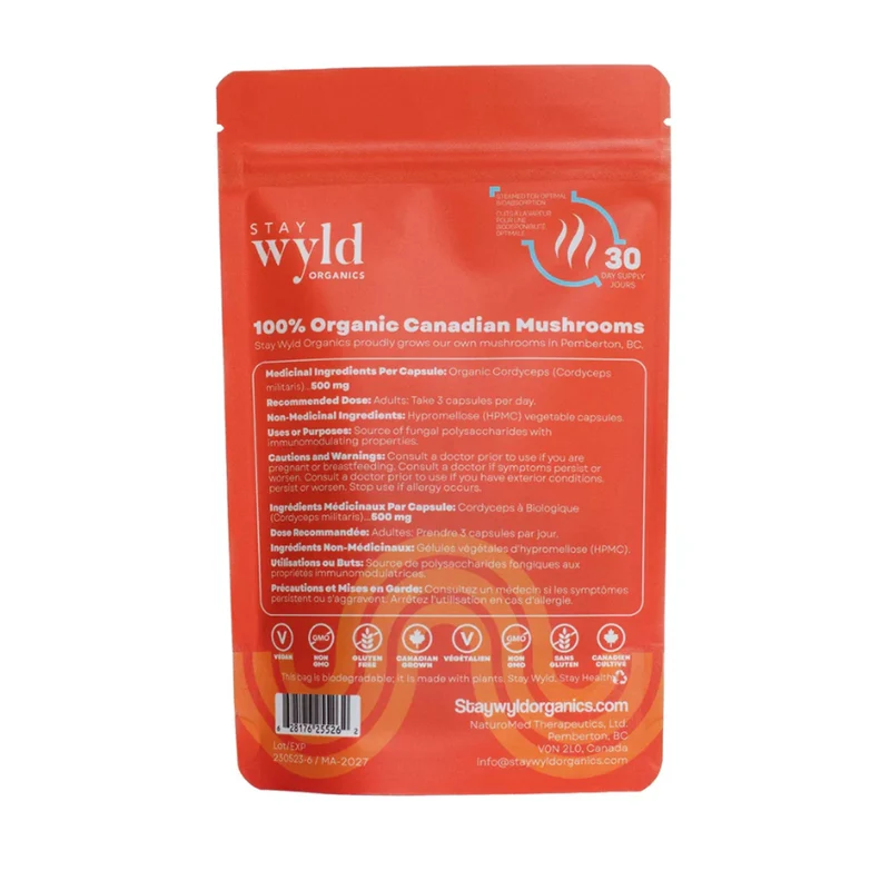Stay Wyld Organics - Cordyceps Power Up | 90 Capsules