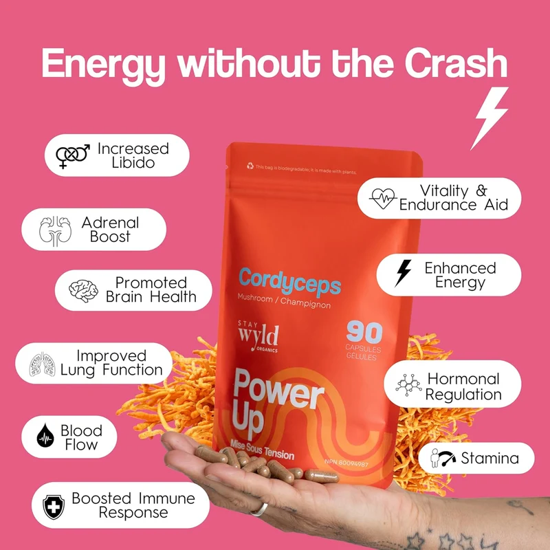 Stay Wyld Organics - Cordyceps Power Up | 90 Capsules