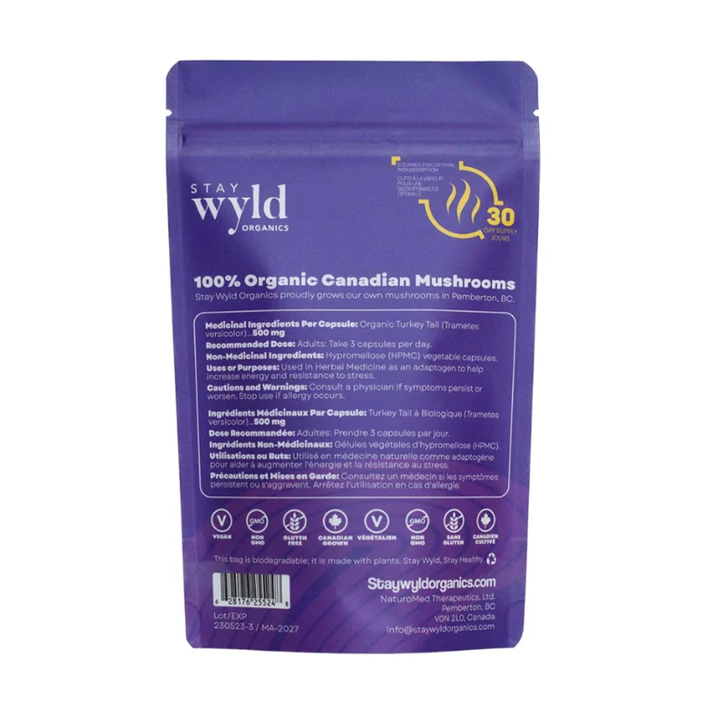 Stay Wyld Organics - Turkey Tail Body Guard | 90 Capsules