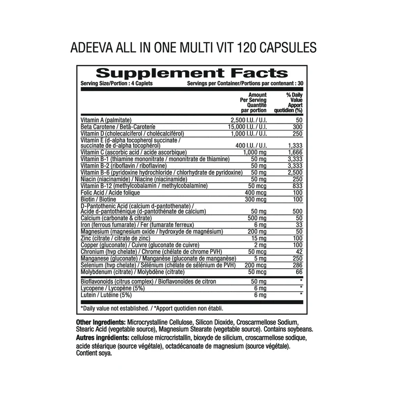 Adeeva - Multivitamin & Mineral | 120 Caplets