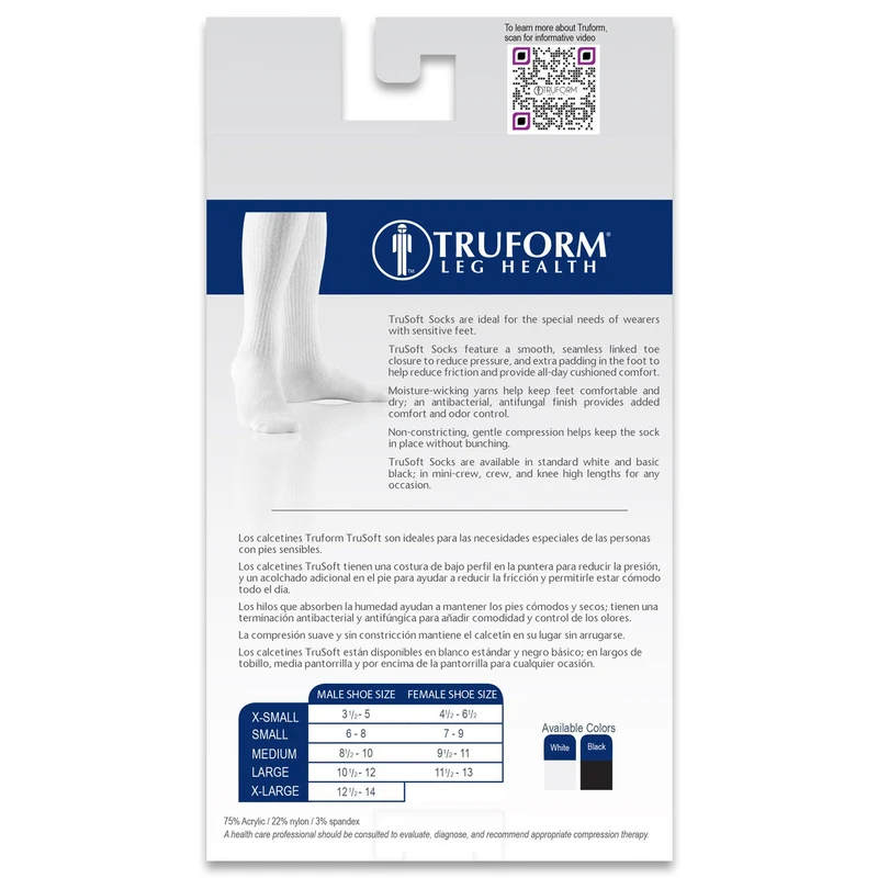 TRUFORM - Diabetic Knee Socks | 8-15 Mmhg