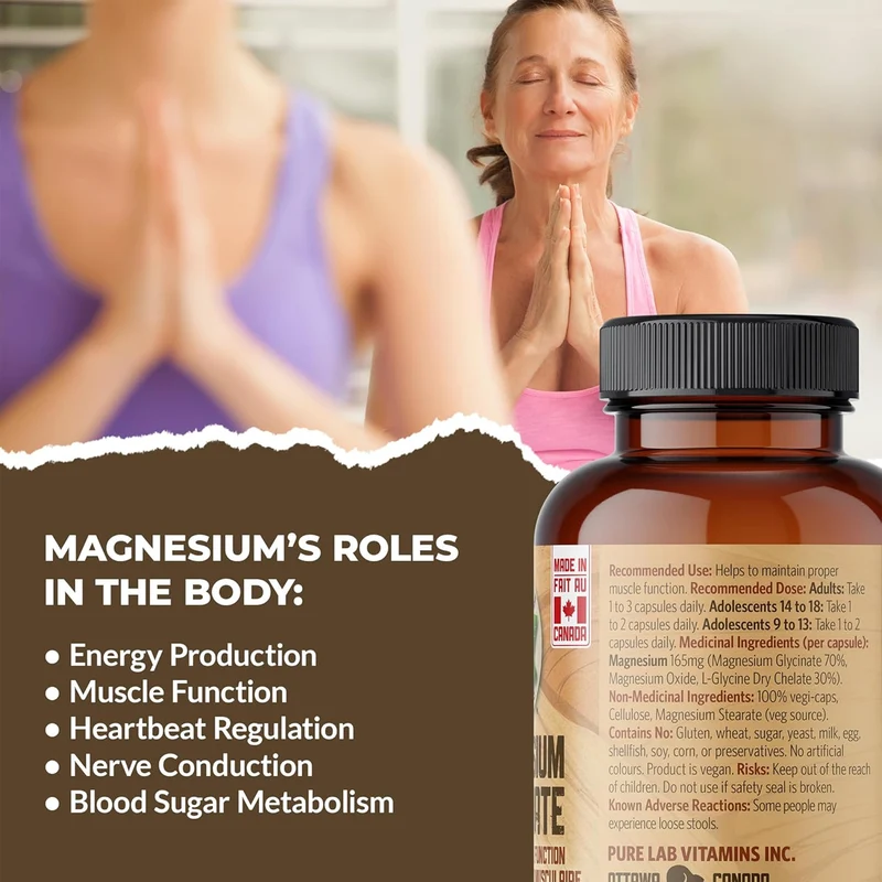 Pure Lab - Magnesium Glycinate 165mg, Excipient Free | 60 Capsules