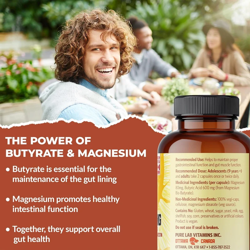 Pure Lab - Magnesium Butyrate 680 mg | 120 Capsules