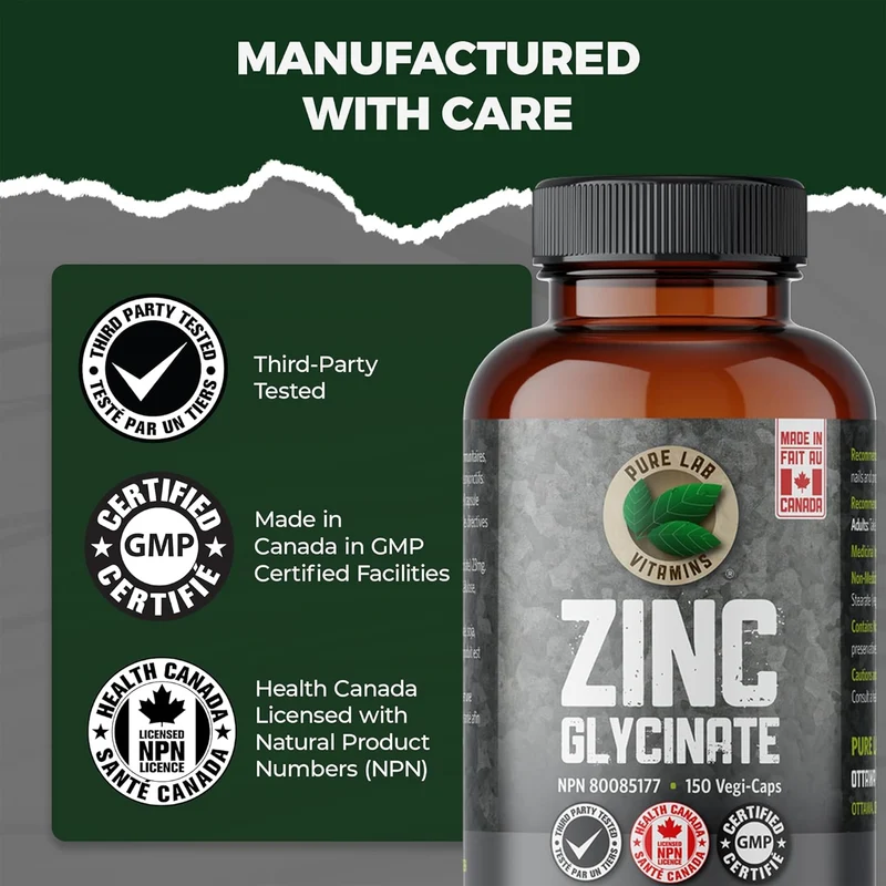 Pure Lab - Zinc Glycinate 23 mg | 150 Capsules