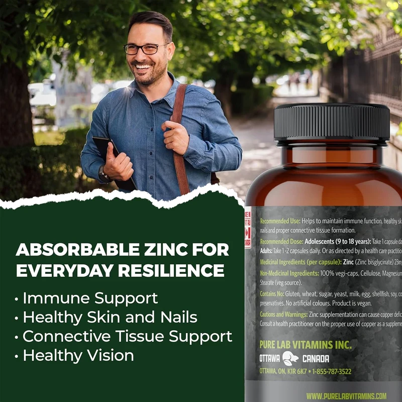 Pure Lab - Zinc Glycinate 23 mg | 150 Capsules
