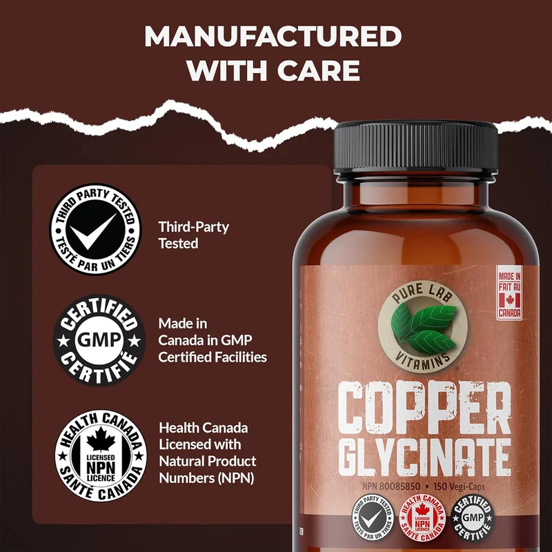 Pure Lab - Copper Glycinate 1 mg | 150 Capsules
