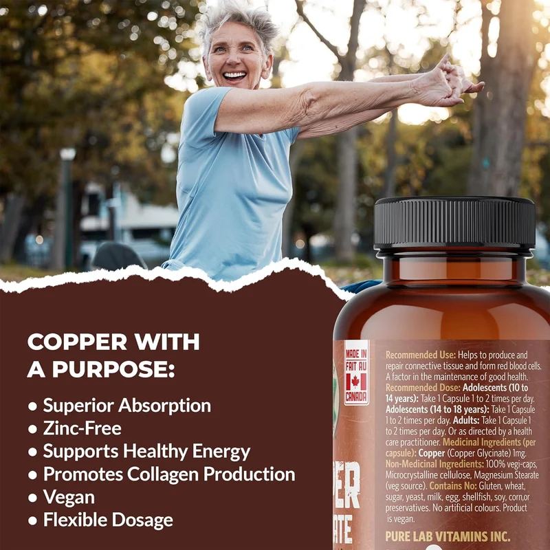 Pure Lab - Copper Glycinate 1 mg | 150 Capsules