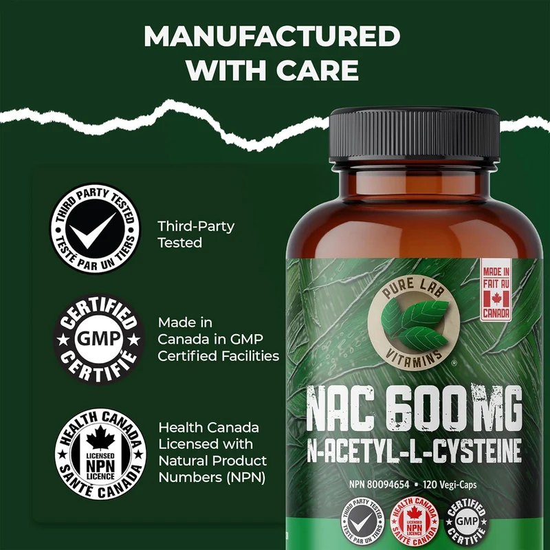 Pure Lab – NAC (N-Acetyl-L-Cysteine) 600 mg | 120 Capsules