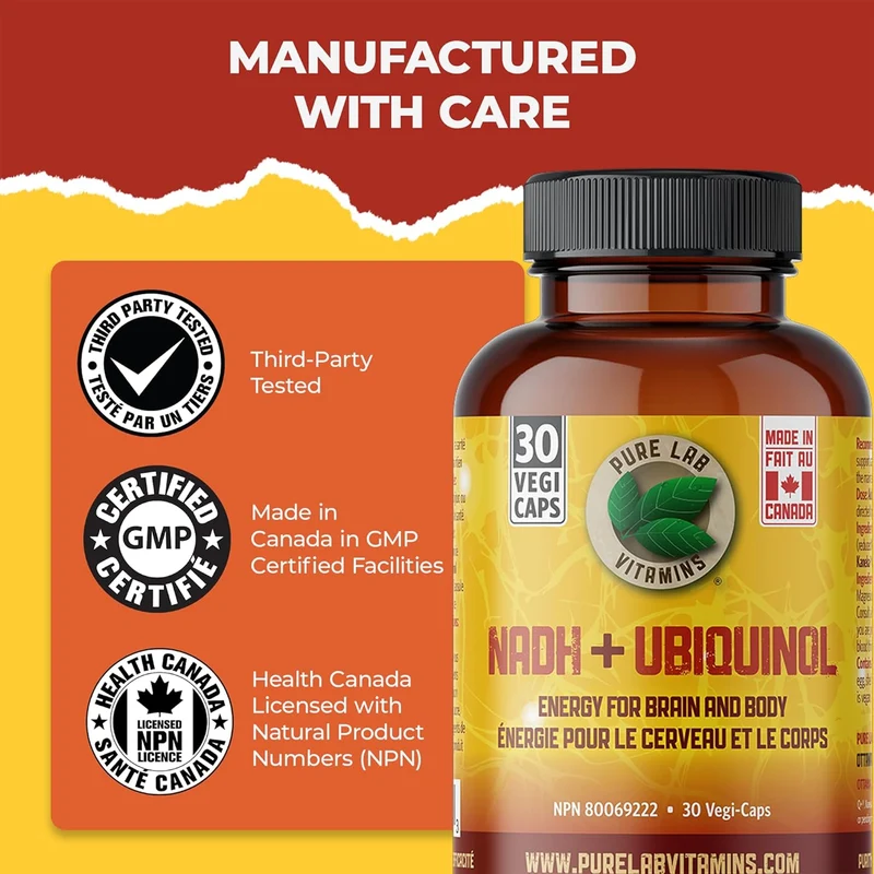 Pure Lab - NADH 10mg + Ubiquinol 40 mg | 30 Capsules