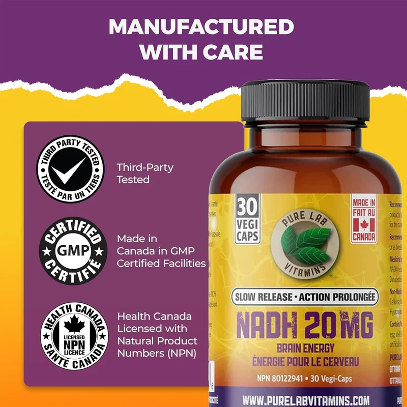 Pure Lab - NADH 20mg - Slow Release | 30 Capsules