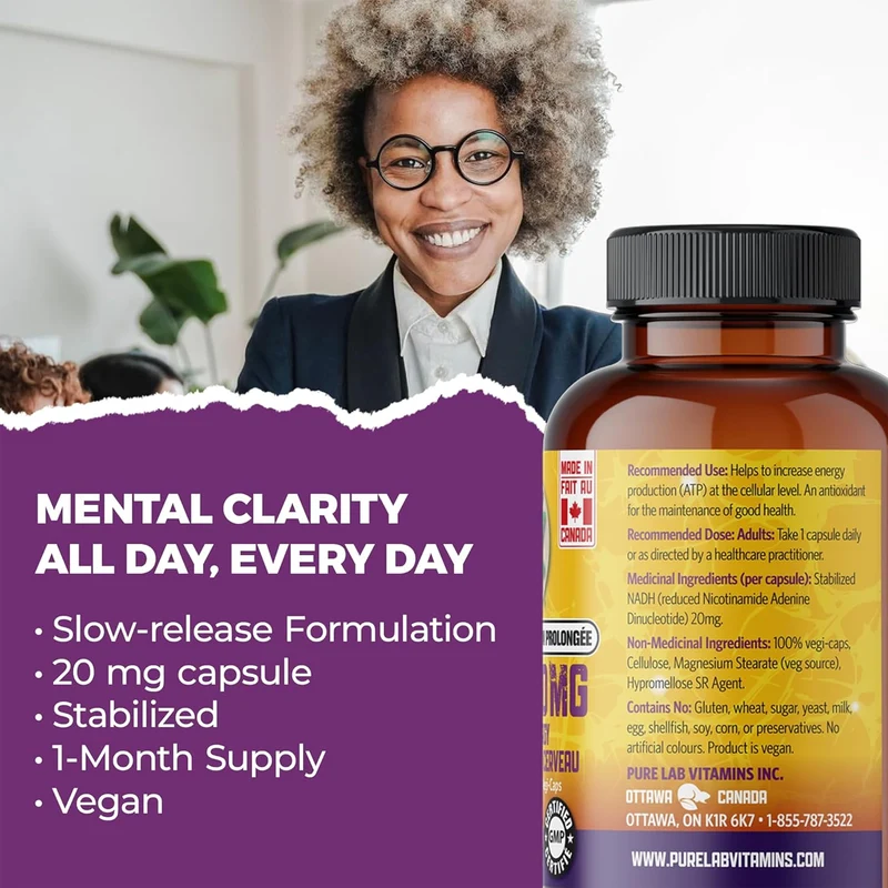 Pure Lab - NADH 20mg - Slow Release | 30 Capsules