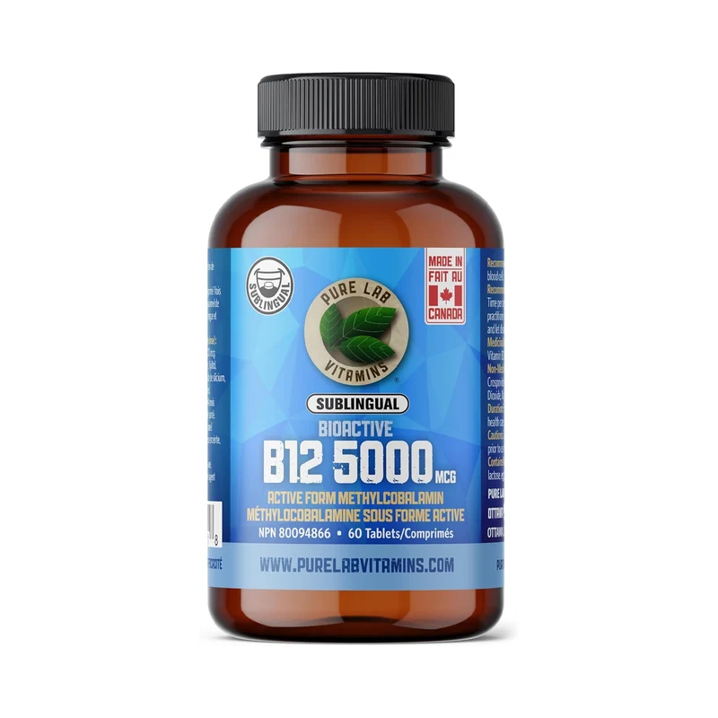Pure Lab - Bioactive B12 5000mcg - Lactose Free, Sugar Free | 60 Capsules
