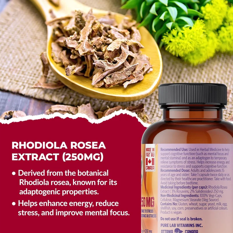 Pure Lab - Rhodiola 250mg | 60 Capsules