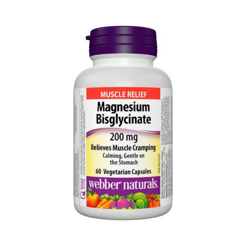 Webber Naturals - Magnesium Bisglycinate 200 mg | 60 Vegetarian Capsules