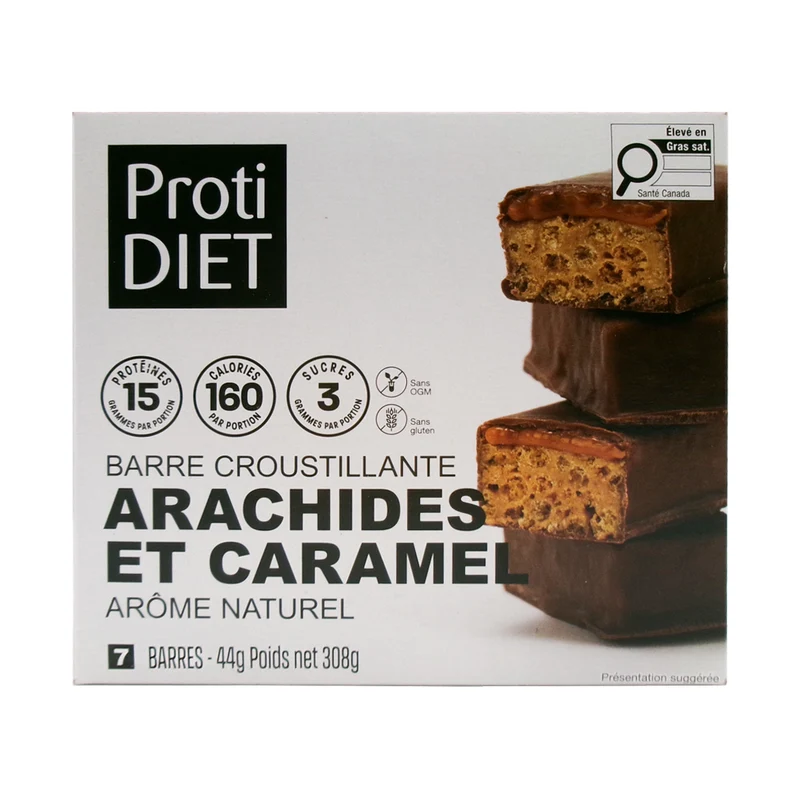 ProtiDiet - Crunchy Bar Peanut Butter & Caramel | 7 x 44 g