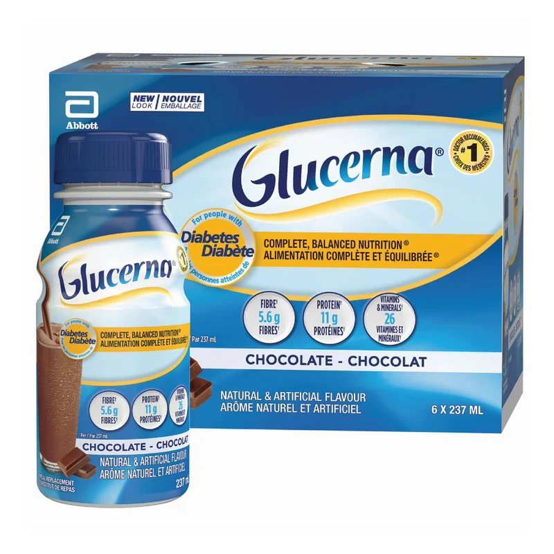 Glucerna - Meal Replacement Shake For Diabetes, Chocolate | 6 x 237 mL