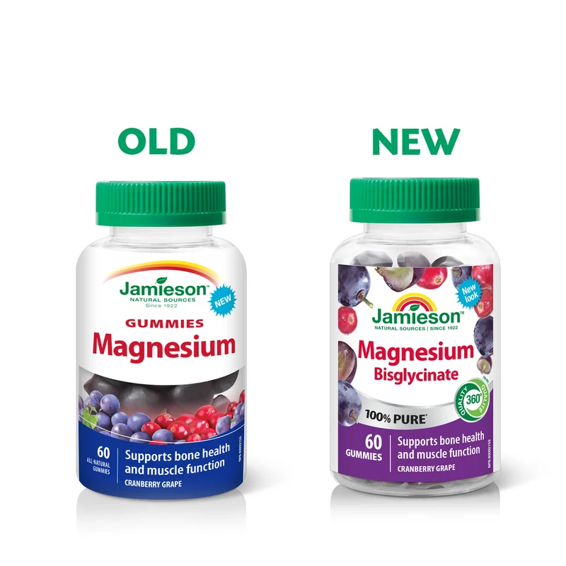 Jamieson - Magnesium Gummies, Cranberry Grape | 60 Gummies