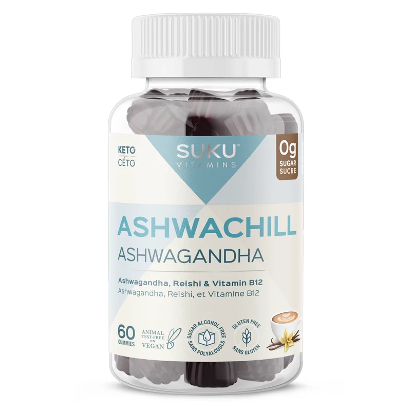 Suku Vitamins - Ashwachill, Vanilla Cappuccino Flavour | 60 Gummies