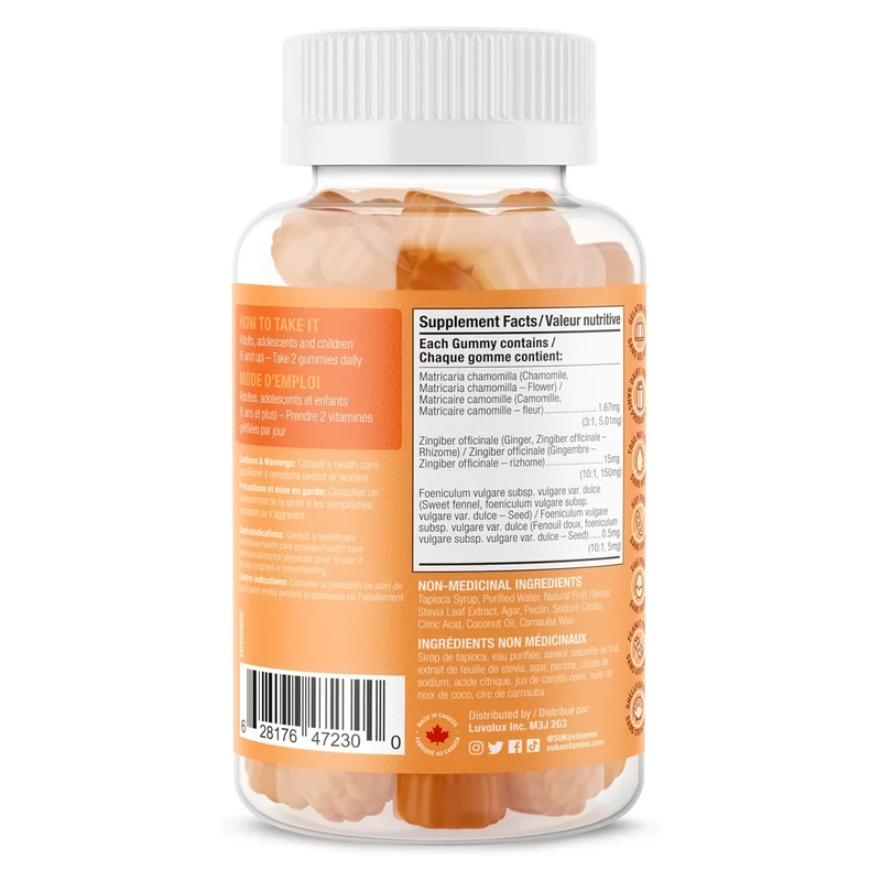 Suku Vitamins - De Bloat Supplement, Berry Peachy Flavour | 60 Gummies