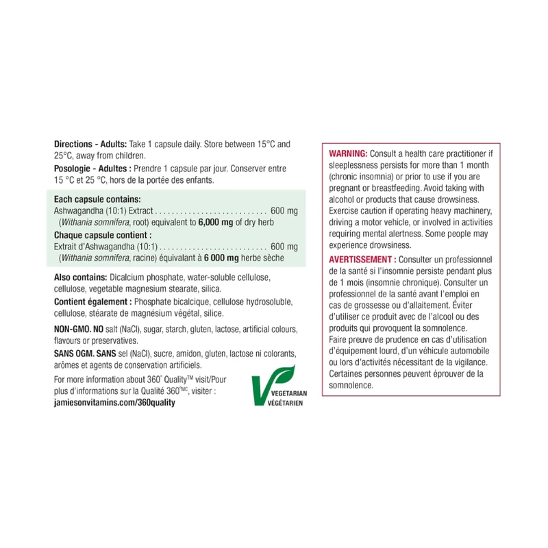 Jamieson - Ashwagandha | 60 Capsules