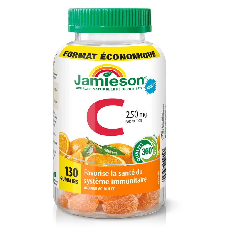 Jamieson - Vitamin C 250 mg Gummies, Tangy Orange | 130 Gummies